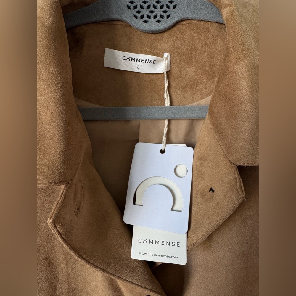 Commense Suede Effect Soft Button Lapel Jacket - … - image 6